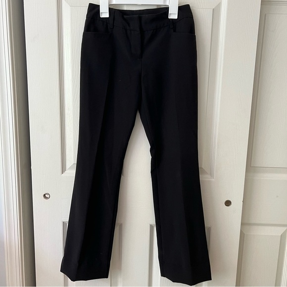 BCX Pants - BCX Women Black Mid Rise Skinny Bootcut Flare Slacks  0‎ Office Dress Pants EUC